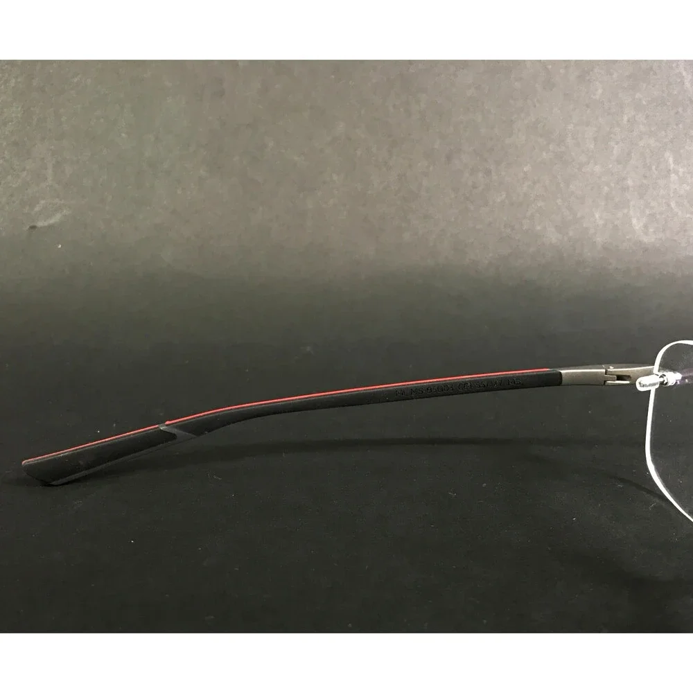 McLaren Eyeglasses Frames ML MS-85O05 C01 Ruthenium Red Rimless 55-17-145